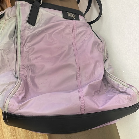 Burberry Iridescent Leather Trim Tote Bag - Picture 7 of 14